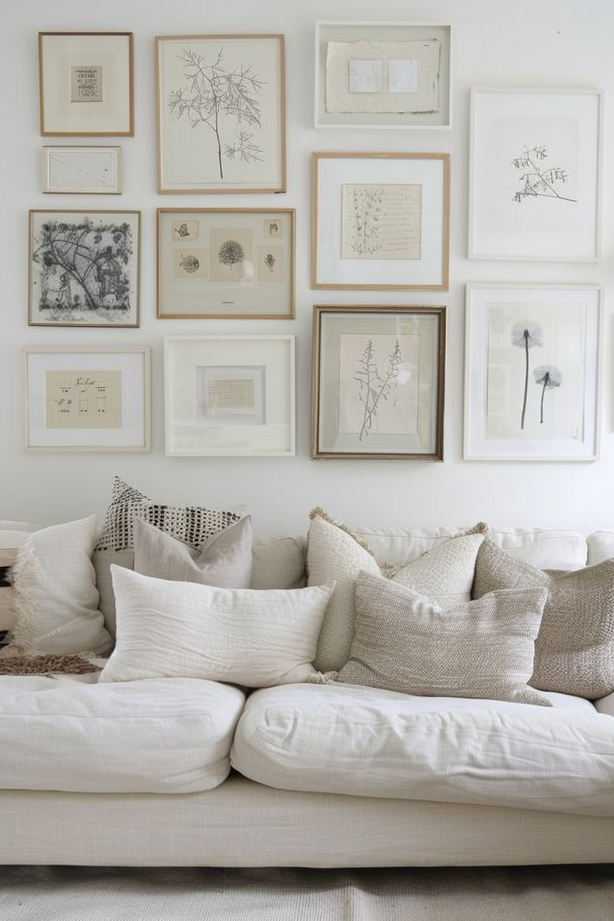 Minimalist black frames on a white wall